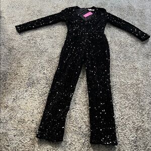 Velvet Black Sequin Jumpsuit